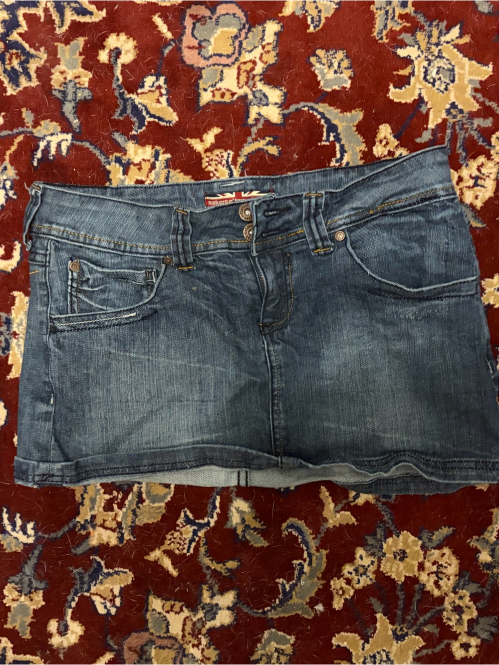 Makers of True Originals Washed Blue Denim Mini Skirt